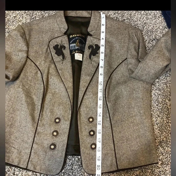 BAVARIA BLAZER VINTAGE TAN BROWM WOOL BLEND TUXEDO STYLE SIZE MEDIUM - Picture 10 of 10
